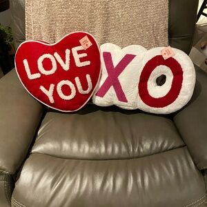 Target Red and White Love You XO Accent Pillows